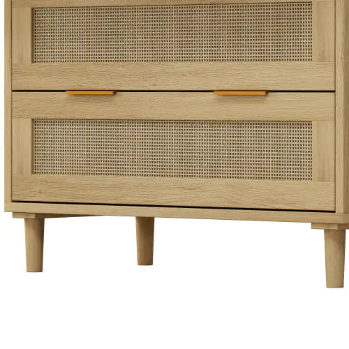 Oak Rattan 3-Drawer Set